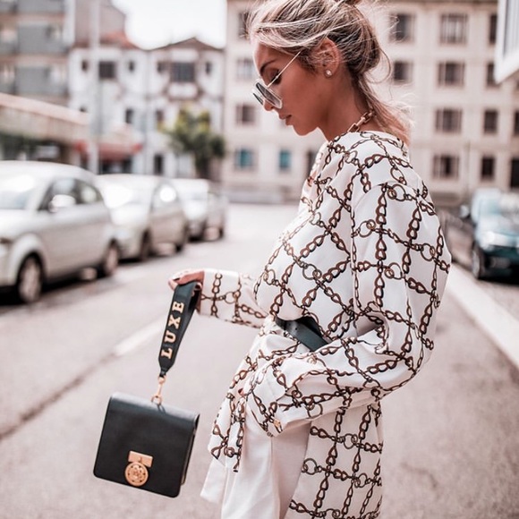 ZARA Chain Print Tunic Blouse - Picture 6 of 8